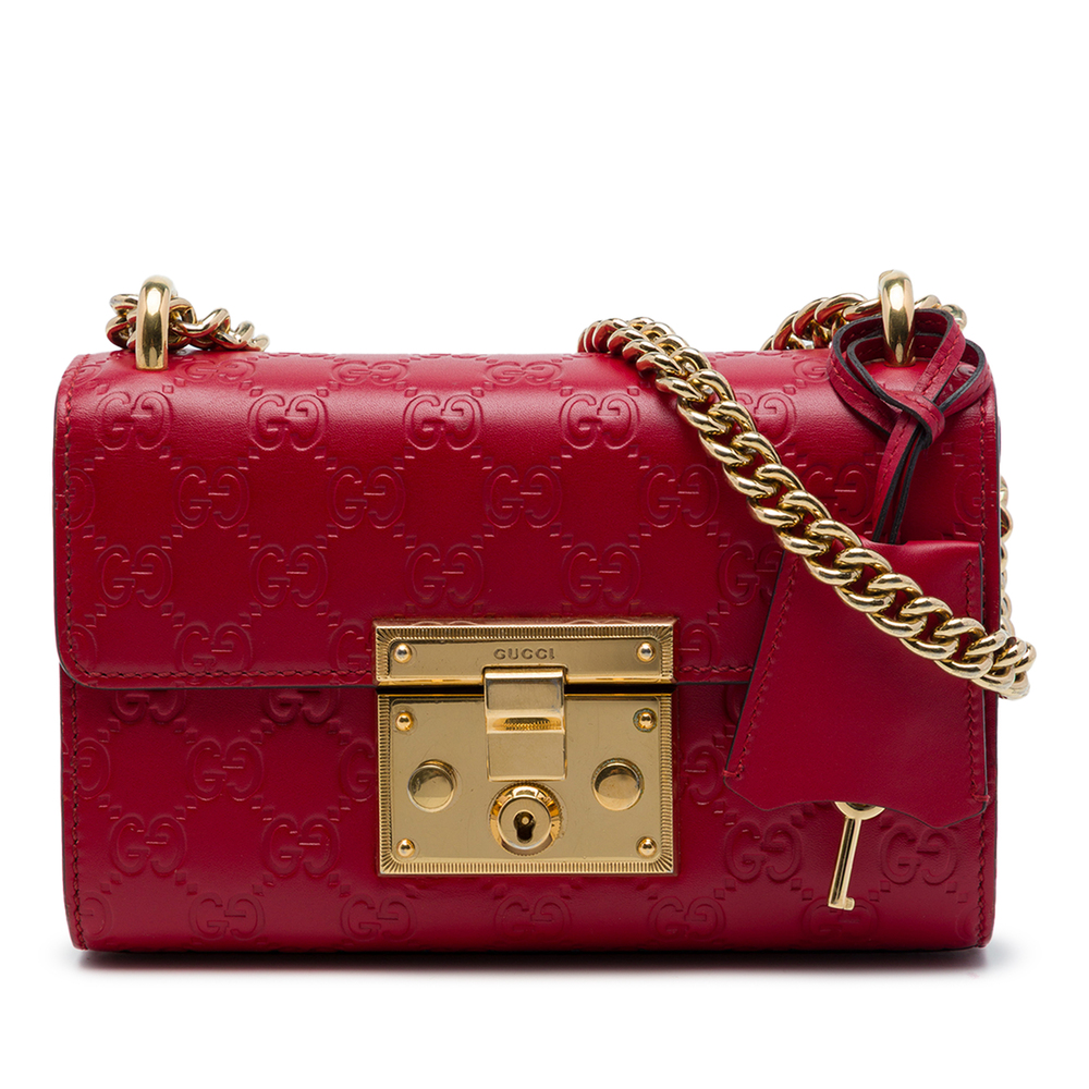 Pre-Loved Gucci Small Guccissima Padlock Crossbody